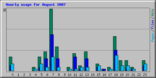 Hourly usage for August 2007