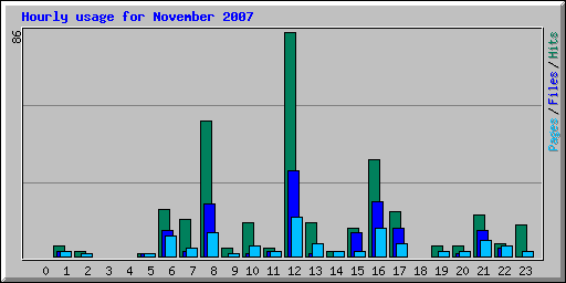 Hourly usage for November 2007