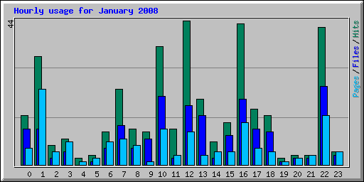 Hourly usage for January 2008