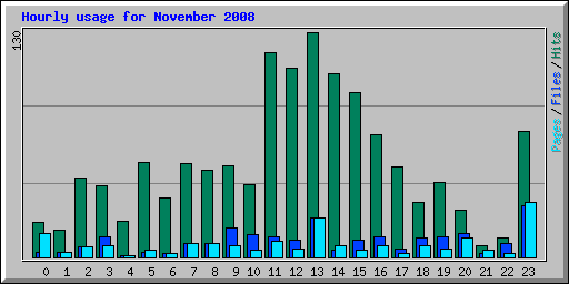 Hourly usage for November 2008